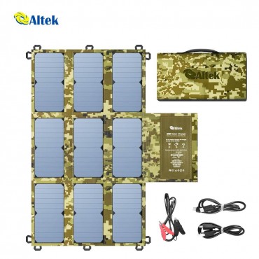 Портативний розкладний зарядний пристрій Altek ALT-63 Military сонячна панель