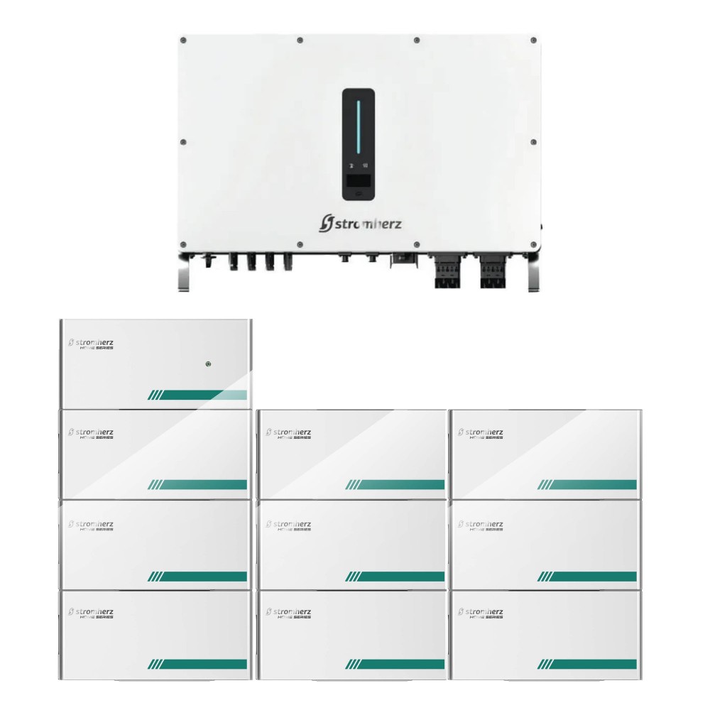 Гібридна сонячна станція Stromherz S-30K-3Р-40А-ESS-UA HOME, BMS SMH-800V-3,84kWh, 34,56 кВт (9 шт.) GEN3 HOME ( 30 кВт / 34,56 кВт·год)