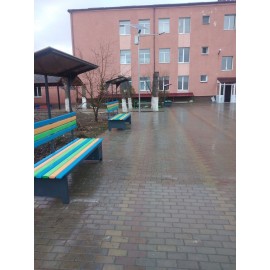 Лавка з сонячними панелями зі спинкою та дахом «Сонячна Эко-СмартБенч» 1800мм