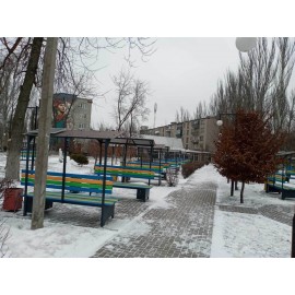 Лавка з сонячними панелями зі спинкою та дахом «Сонячна Эко-СмартБенч» 1800мм