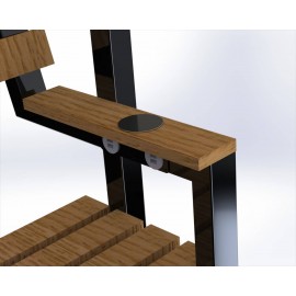 Лавка зі спинкою «EcoCharge Classic» із сонячними панелями для зарядки гаджетів 2100мм