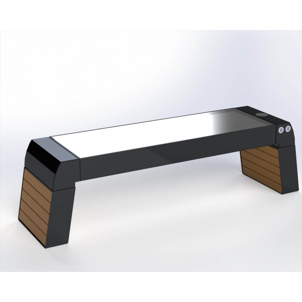 Лавка «Solar Glass Comfort» з сонячними панелями та загартованим склом - Бездротова зарядка